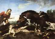 Frans Snyders Wild Boar Hunt oil